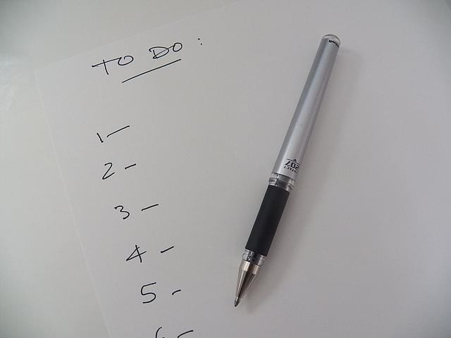 To-Do list. Photo credit: WikiMedia Commons