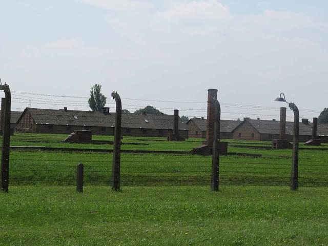 One of the concentration camps fenced by barbed wires.