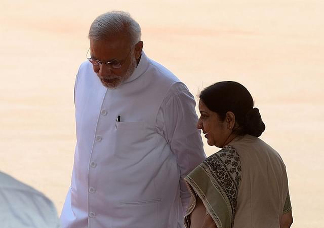 Prime Minister Narendra Modi and External Affairs Minister Sushma Swaraj (PRAKASH SINGH/AFP/Getty Images)