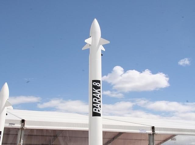 Barak-8 surface-to-air missile jointly developed with Israel. 

