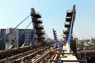 A Mumbai Metro bridge under construction. (Ramnath&nbsp; Bhat)