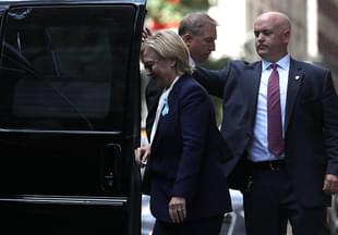 Democratic presidental nominee former Secretary of State Hillary Clinton gets into a van as she leaves the home of her daughter Chelsea Clinton on September 11, 2016 in New York City. Hillary Clinton left a September 11 Commemoration Ceremony early after feeling overheated and went to her daughter’s house to rest. (Photo by Justin Sullivan/Getty Images)