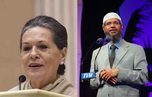 Sonia Gandhi and Zakir Naik 