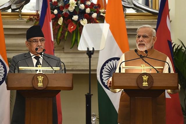 Modi speaks during a joint Press conference with Dahal
following a meeting in New Delhi. Photo credit: PRAKASH SINGH/AFP/GettyImages &nbsp; &nbsp; &nbsp;