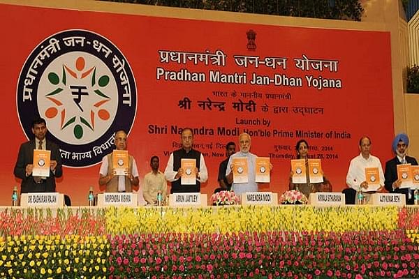Prime Minister Narendra Modi launching Pradhan Mantri Jan Dhan Yojana (Narendra Modi Official (Flickr)/Wikimedia Commons)