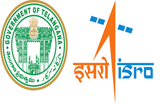 The logos of Telangana and ISRO