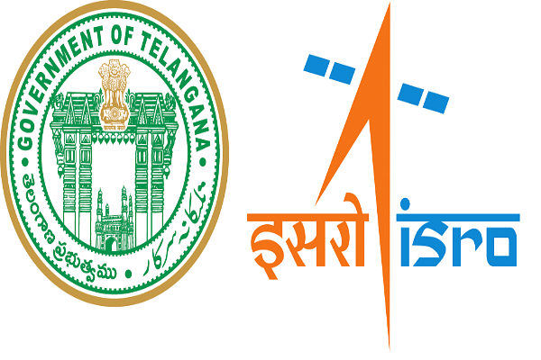 The logos of Telangana and ISRO