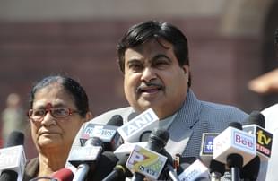 Nitin Gadkari speaks to the media. (RAVEENDRAN/AFP/Getty
Images)