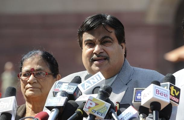 Nitin Gadkari speaks to the media. (RAVEENDRAN/AFP/Getty
Images)