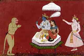 Representative image of a painting depicting Lord Ram and Hanuman.