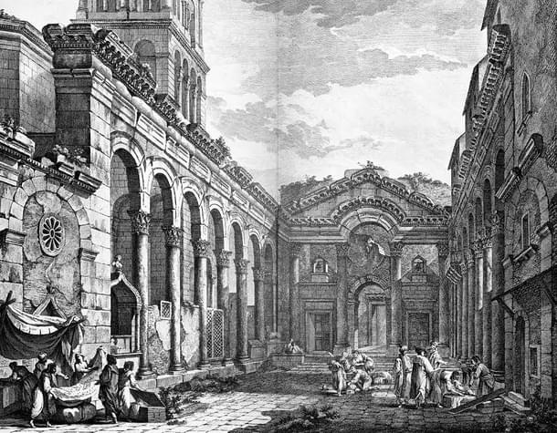 The ruins of Emperor Diocletian’s palace at Split,1764.
Photo credit: Wikimedia Commons