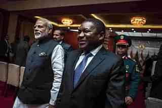India’s Prime Minister Narendra Modi (L) and Mozambique’s President Filipe Nyusi (JOHN WESSELS/AFP/Getty Images)