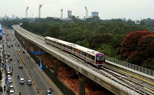 A Namma Metro train. (Photo credit: Manjunath Kiran/AFP/GettyImages)
