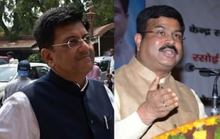 Piyush Goyal (L) and Dharmendra Pradhan 