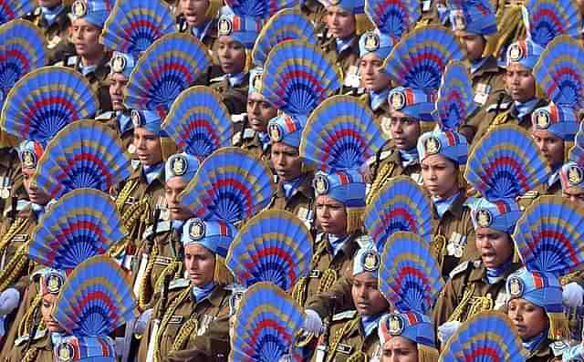 The women contingent
of the Indian Army. Photo credit: PRAKASH SINGH/AFP/GettyImages