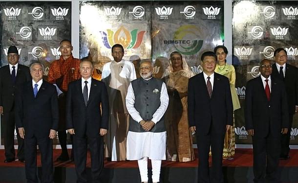 Before the meeting of BRICS leaders with heads of delegations of BIMSTEC member states. (Konstantin Zavrazhin/Kremlin.ru/Wikimedia Commons)
