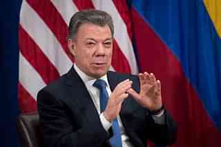 Santos speaks during a meeting in US. Photo credit: Drew
Angerer/GettyImages