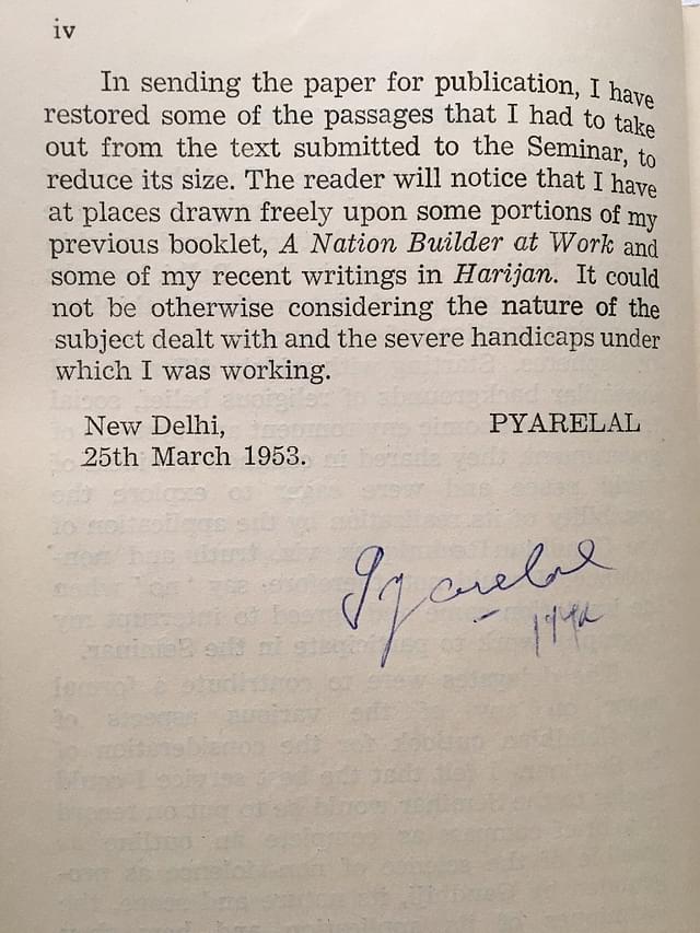 My copy signed by Pyarelal