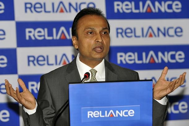 Anil Ambani addresses a press conference in Mumbai. Photo credit: SAJJAD HUSSAIN/AFP/GettyImages