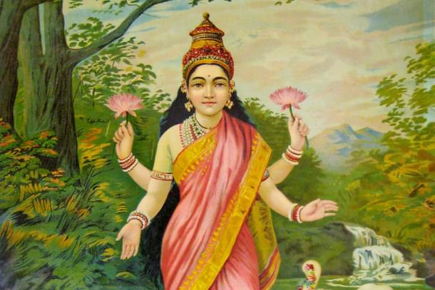 Lakshmi by Raja Ravi Varma (Wikimedia Commons) 
