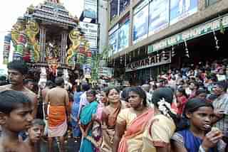 Minority Hindus of the ethnic Tamil community celebrate a temple festival in Colombo. (SENA VIDANAGAMA/AFP/Getty Images)