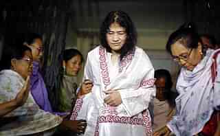 Irom Sharmila with her supporters. (STRDEL/AFP/GettyImages)