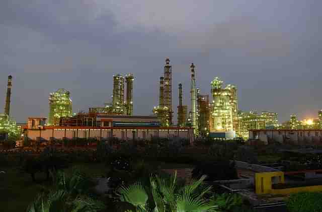 An Oil refinery near Jamnagar. A Representative Image. (Photo
credit: SAM PANTHAKY/AFP/GettyImages)