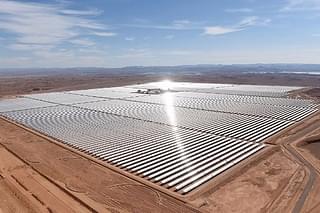 An aerial view of the solar mirrors at the Noor 1 Concentrated Solar Power (CSP) plant, outside the central Moroccan town of Ouarzazate (FADEL SENNA/AFP/Getty Images)