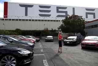 Tesla sedans parked in front of the company’s factory in
Fremont, California. Photo credit: Justin Sullivan/GettyImages