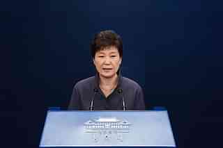Park Geun-Hye offers a public apology at the presidential Blue
House on 25 October in Seoul. Photo credit: GettyImages &nbsp; &nbsp; &nbsp;
