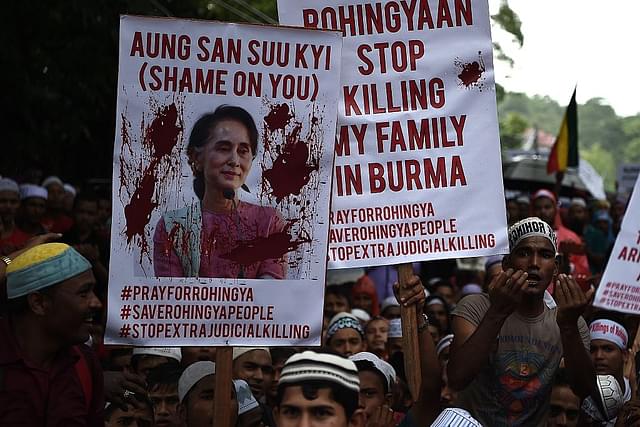 A rally in support of the Rohingyas in Bangladesh. Photo credit: MANAN VATSYAYANA/AFP/Getty Images