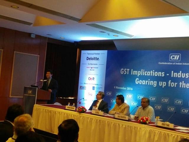 Rober Tsang, Deloitte Asia Pacific, shares his perspective on GST Implications at CII. (Photo by Deloitte India/Twitter)