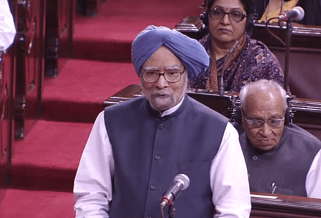 Manmohan Singh in the Rajya Sabha.&nbsp;