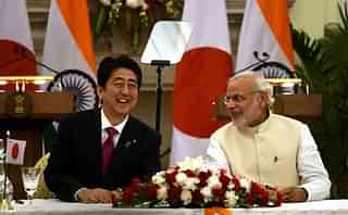Prime Minister Narendra Modi with Japan’s Prime Minister Shinzo Abe. Photo credit: MONEY SHARMA/AFP/GettyImages