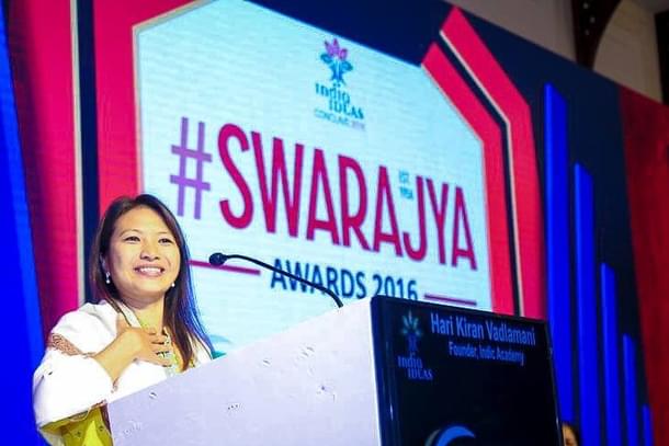 The cheerful Imsong speaking after receiving the award