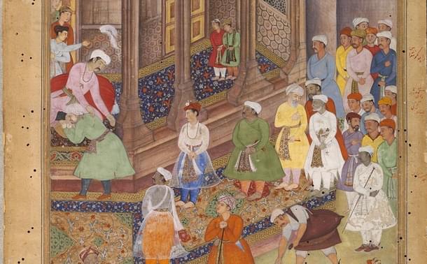 Akbar at his court 