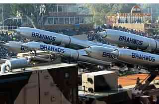 A land-based version of the BrahMos missile. Photo credit: RAVEENDRAN/AFP/GettyImages
