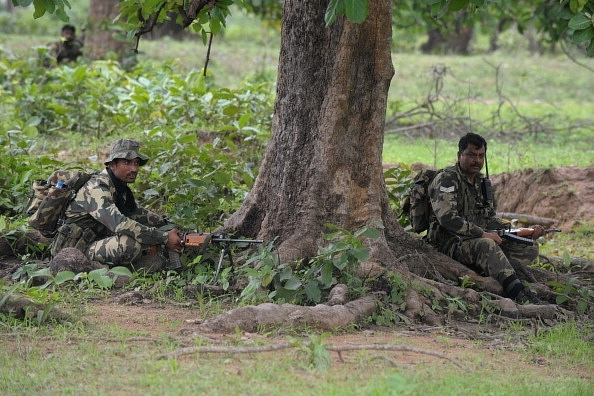 Central Reserve Police Force (CRPF) security personnel during an anti-Naxal operation in Bijapur, Chhattisgarh. (NOAH SEELAM/AFP/Getty Images)
