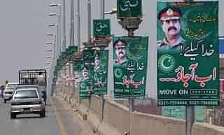 Posters of army chief General Raheel Sharif, urging him  to launch a coup (A MAJEED/AFP/Getty Images)