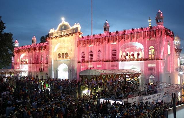 Keshgarh Sahib Gurudwara lit up for Hola Mohalla, 2014.