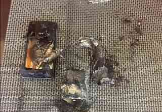 The Lyf smartphone after it was burst into flames.