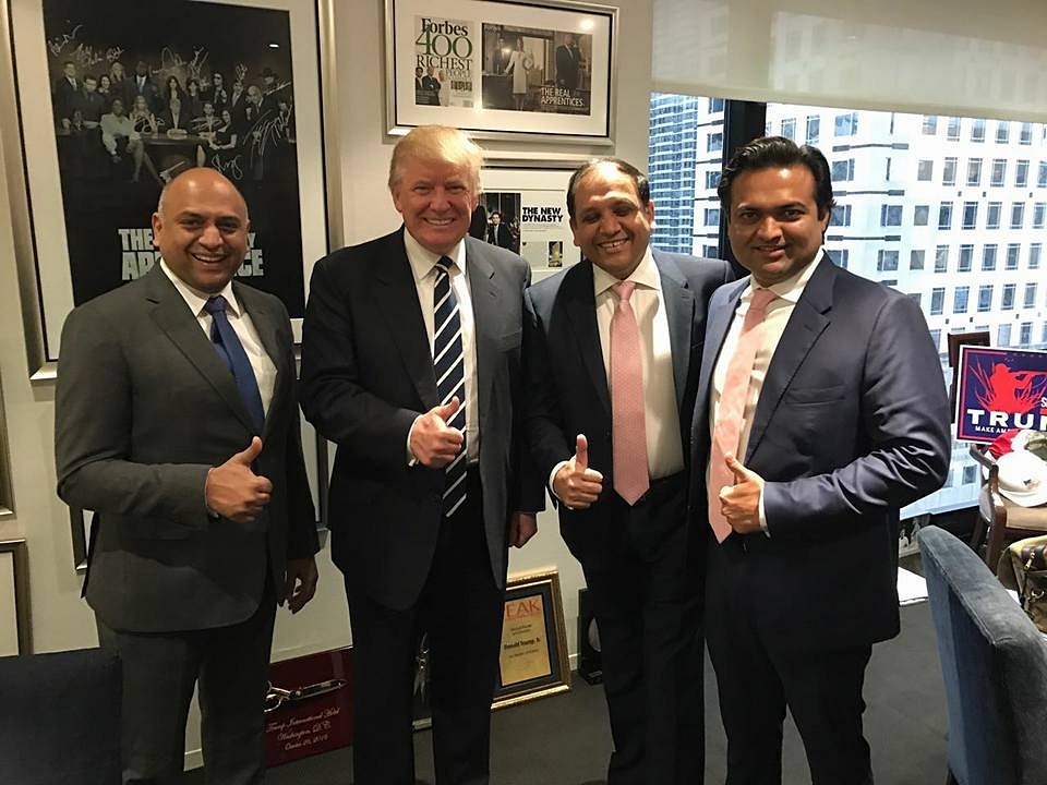 Atul &amp; Sagar Chordia and Kalpesh Mehta meet Donald Trump at Trump Towers, New York. (Bunty Infra Group/Facebook)