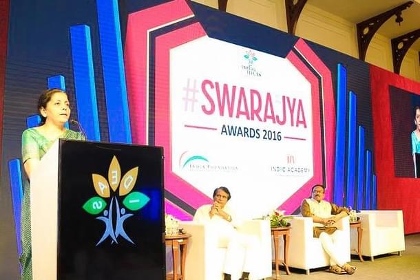 Sitharaman addressing the gathering