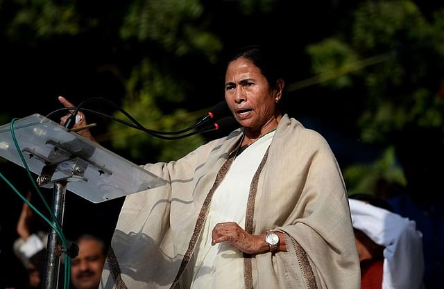 West Bengal Chief Minister and Trinamool Congress (TMC) party leader Mamata Banerjee at a protest against demonetisation in New Delhi. (SAJJAD HUSSAIN/AFP/Getty Images)