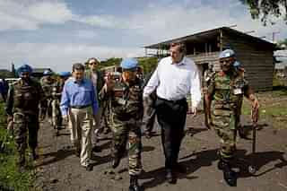 Bipin Rawat, then Indian peacekeeper, with former UN peacekeeping chief Alain Le Roy  in Democratic Republic of Congo. (YASUYOSHI CHIBA/AFP/Getty Images)