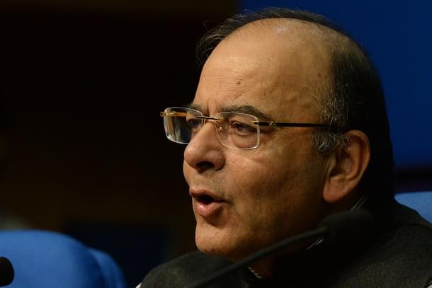 Finance Minister Arun Jaitley speaks during a press conference. (PRAKASH SINGH/AFP/Getty Images)