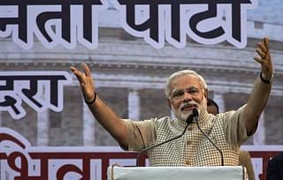 Prime Minister Narendra Modi speaks at an election rally. (GettyImages)
