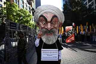 

Demonstrators protest against Iran’s President Hassan Rouhani outside the United Nations headquarters, where Rouhani addresses the 71st session of the United Nations General Assembly, in New York on 22 September 2016. Photo credit: JEWEL SAMAD/AFP/GettyImages