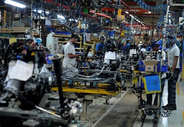 Factory workers at the
assembly lines of components for Datsun Go and Renault Kwid vehicles at Renault
Nissan Automotive India factory in Chennai. 