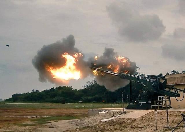 Advanced Towed Artillery Gun Systemin firing mode - Representative Image (DRDO/Facebook)